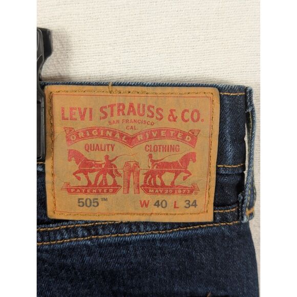 Levi's 505 Regular Fit Jeans Blue Men's Size 40x34 - Picture 12 of 14